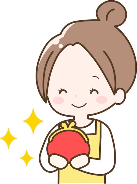 家計管理で微笑む主婦
