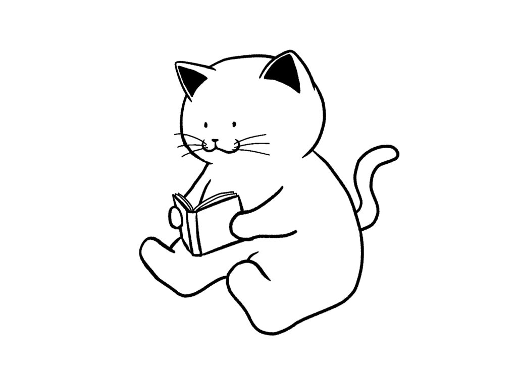 本を読む猫