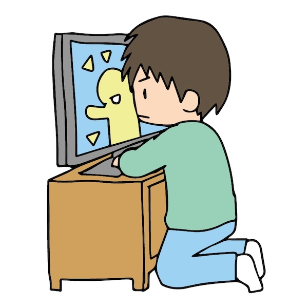 テレビが近すぎる子ども